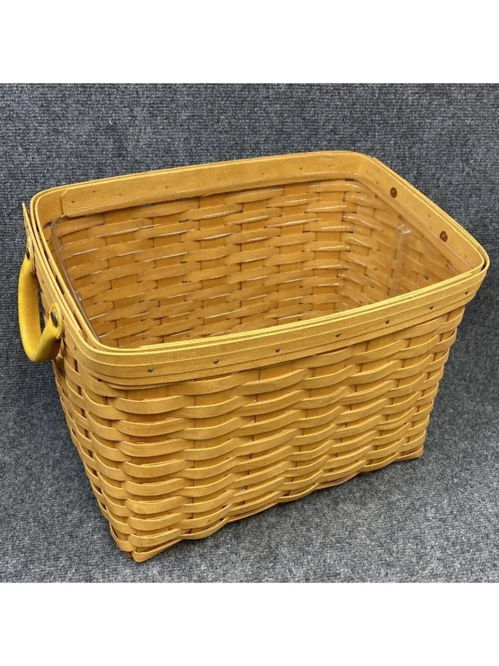 Longaberger Basket Newspaper Magazine 1999 Protector Divider Leather Handles
